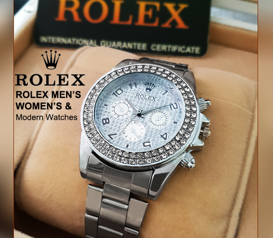 ساعت طرح ROLEX (نقره ای)