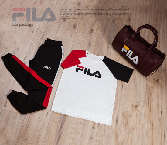 تیشرت و شلوار Marvel و ساک ورزشی Fila(زرشکی)